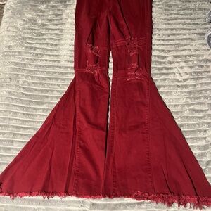 Women's Flare & Wide Leg Jeans - Red